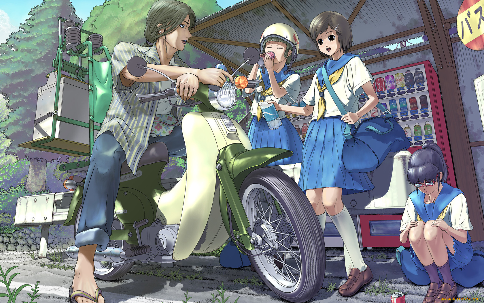 Retro anime мотоцикл